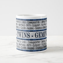 GEMINI - TWINS - CAFÉ/SOPA/JUMBO MUG - TEXTO