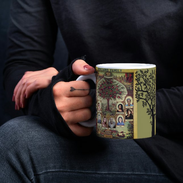 Caneca De Café Grande Genealogia das Árvores de Ancestrais Familiares (Criador carregado)