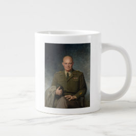 Caneca De Café Grande General Dwight Eisenhower 5 Star - Retrato Pintado