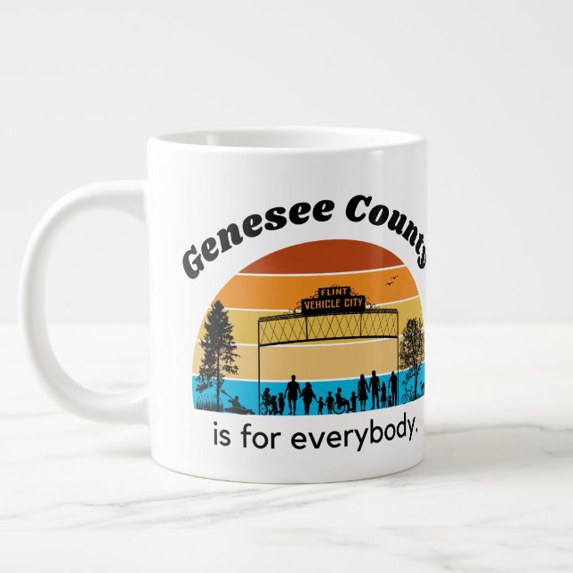 Caneca De Café Grande Genesee County é para todos os Jumbo Mug (Esquerda)