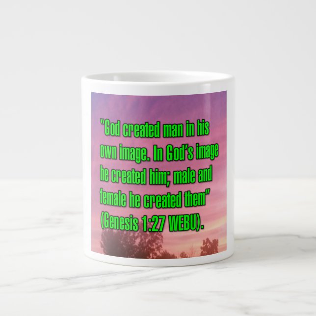 Caneca De Café Grande Genesis 1:27 WEBU Mug (Frente)
