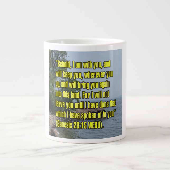 Caneca De Café Grande Genesis 28:15 WEBU Mug (Frente)