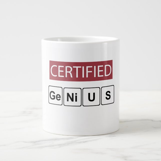 Caneca De Café Grande Gênio Certificado (Frente)