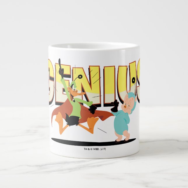 Caneca De Café Grande "Gênio" Duck Dodgers & Eager, cadete espacial jove (Frente)