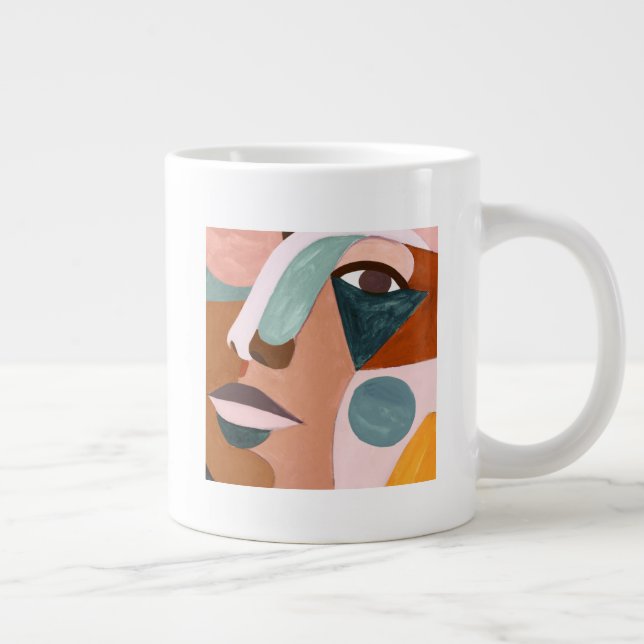 Caneca De Café Grande Geo Half Face (Direita)