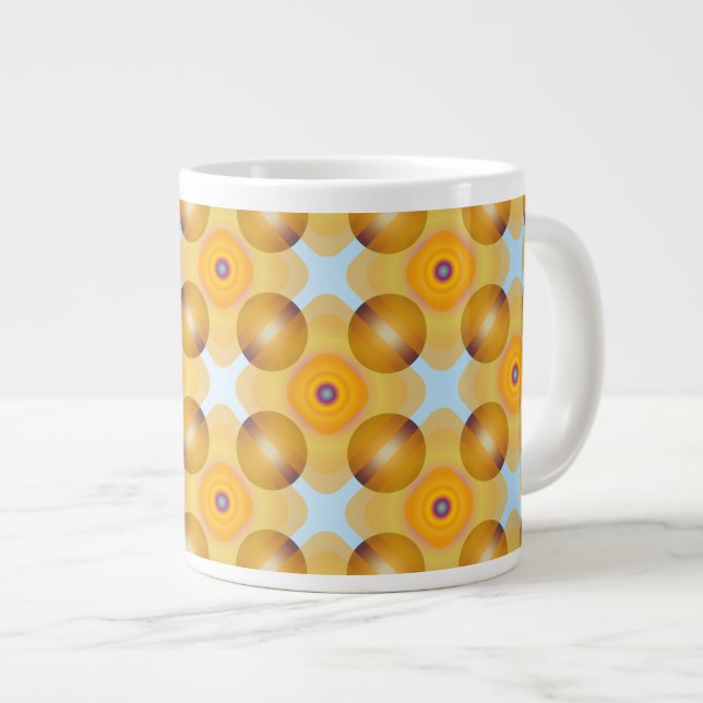 Caneca De Café Grande Geométrico Amarelo Incomum (Frente Esquerda)