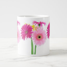 Caneca De Café Grande Gerbera Daisy Piink Flowers