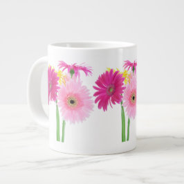 Caneca De Café Grande Gerbera Daisy Piink Flowers