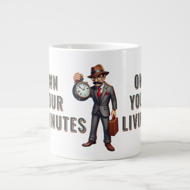 Caneca De Café Grande Gerente de Tempo (Frente)
