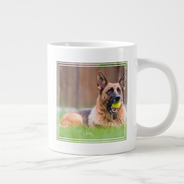 Caneca De Café Grande German shepherd Com Bola De Tênis (Direita)