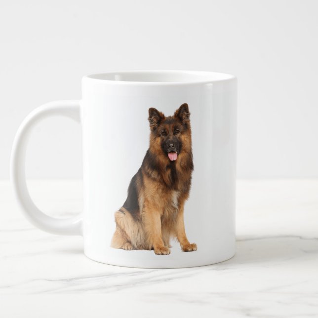Caneca De Café Grande German shepherd,design de hetero de enrolador, cão (Esquerda)