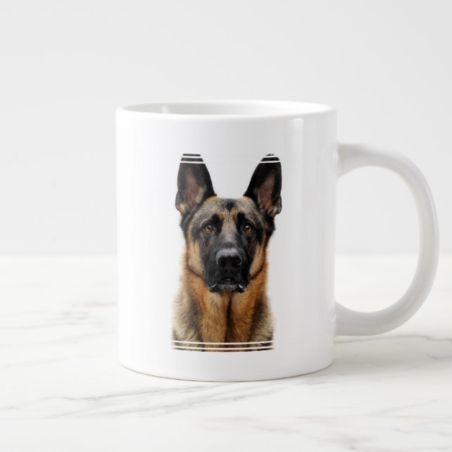 Caneca De Café Grande German shepherd Sentado (Direita)