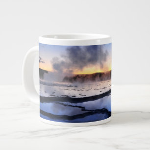 Caneca De Café Grande Geyser Smoke no Sunset