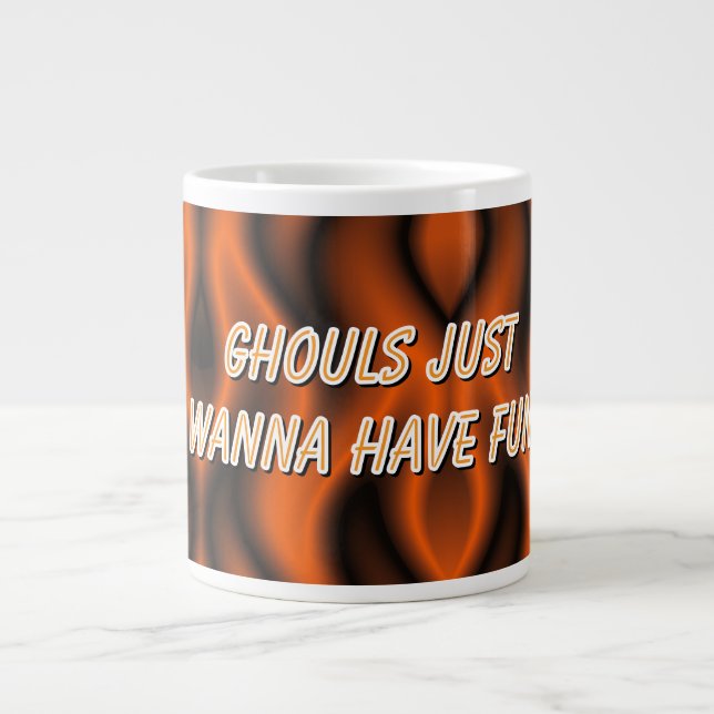 Caneca De Café Grande "Ghouls só quer se divertir" (Frente)