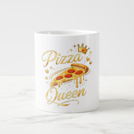 Caneca De Café Grande Gif de pizza engraçado Amante de pizza adorável Co