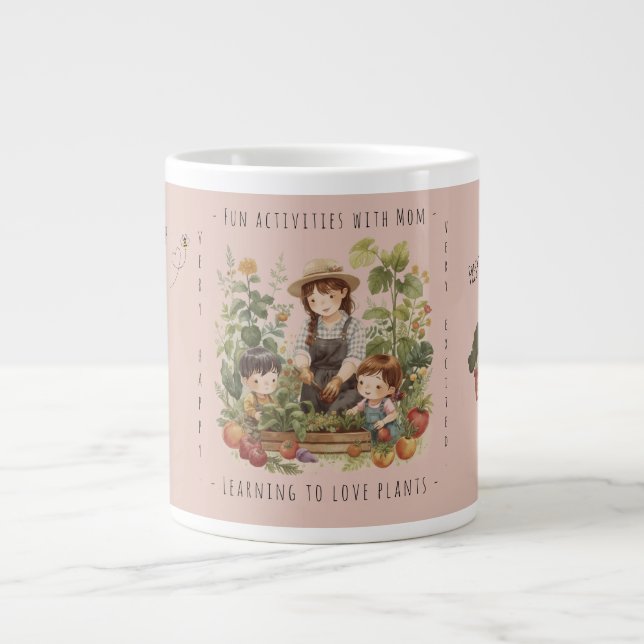 Caneca De Café Grande Gift for Mom, Gardening, Fun activities with Mom. (Frente)