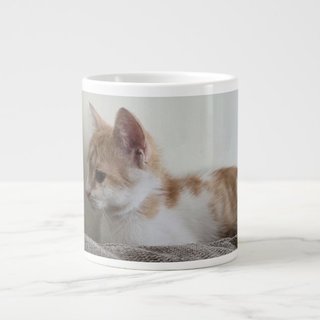 Caneca De Café Grande Ginger and White Kitten (Frente)