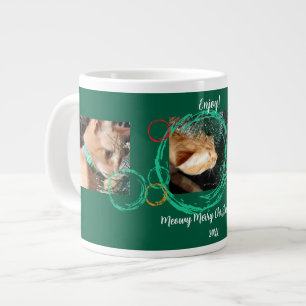 Caneca De Café Grande Ginger Cat, Colagem Fotografias, Texto, Faça O Seu