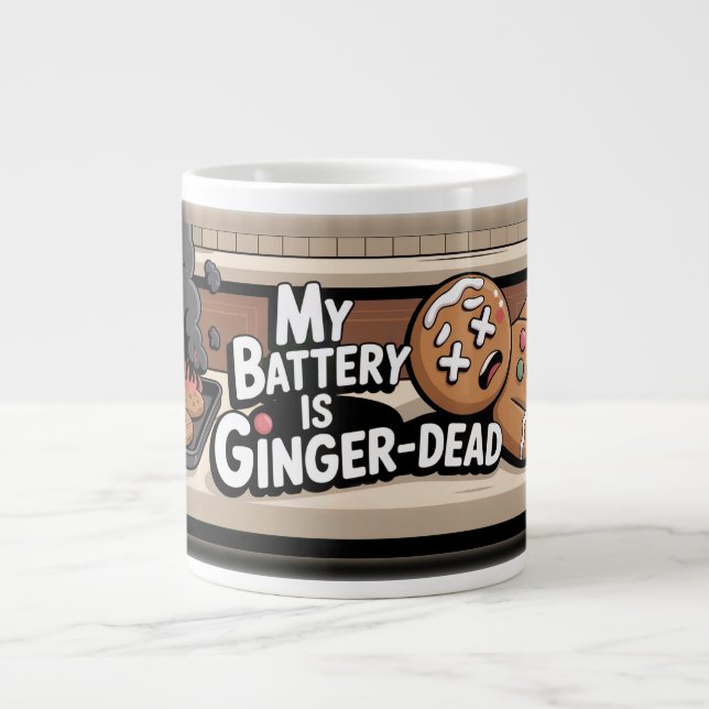 Caneca De Café Grande Ginger-Dead Battery (Frente)