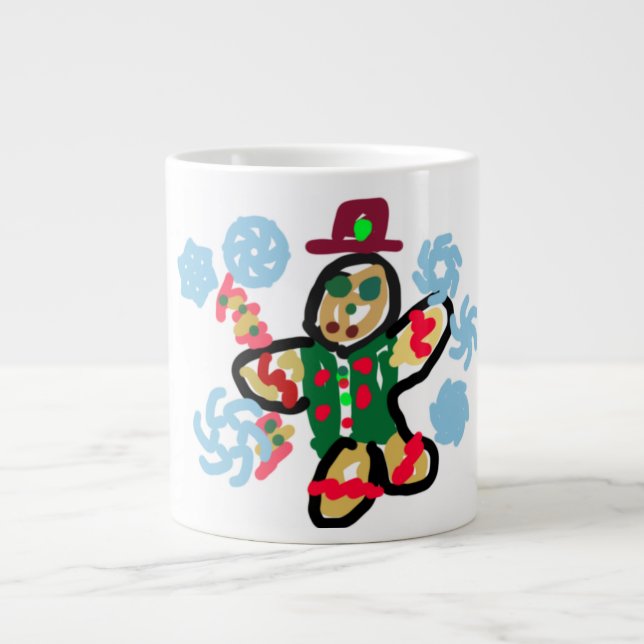 Caneca De Café Grande Gingerbread man dance (Frente)
