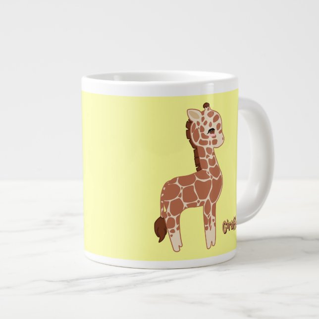 Caneca De Café Grande Girafa Custa (Frente Esquerda)