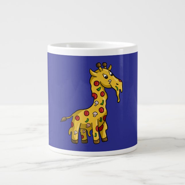 Caneca De Café Grande girafa de pizza (Frente)