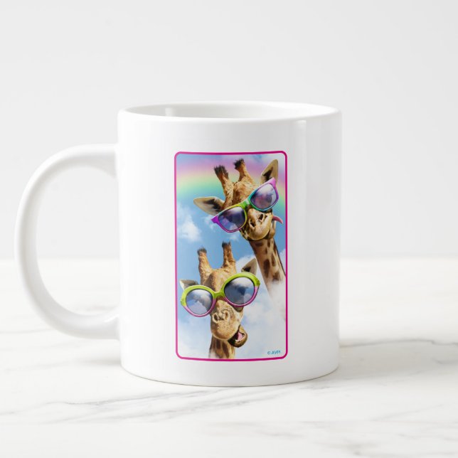 Caneca De Café Grande Girafas com óculos de sol (Esquerda)