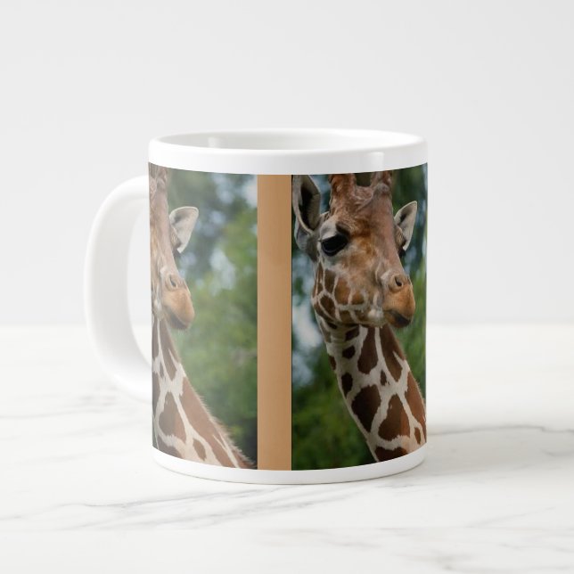 Caneca De Café Grande Giraffe abre presentes de arte (Frente Esquerda)