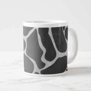 Caneca De Café Grande Giraffe Black and Light Cinza