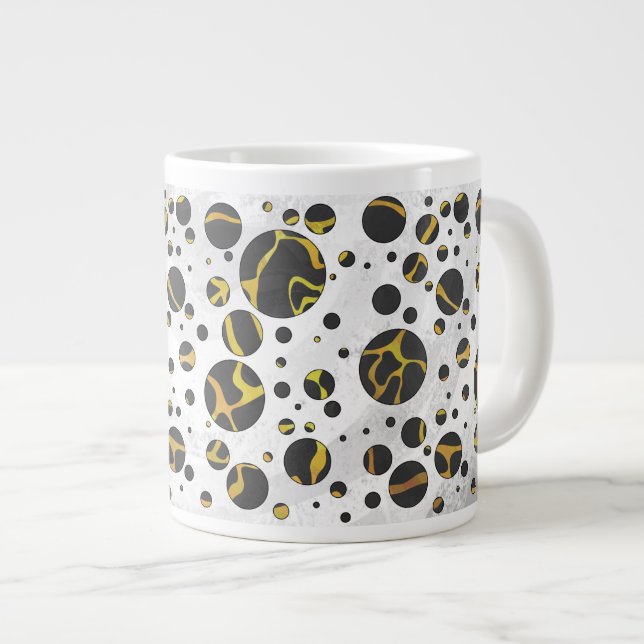 Caneca De Café Grande Giraffe Brown e Impressão Amarelo (Frente Esquerda)
