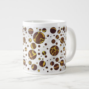 Caneca De Café Grande Giraffe Brown e Impressão Amarelo