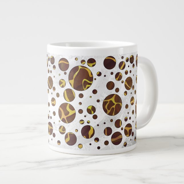 Caneca De Café Grande Giraffe Brown e Impressão Amarelo (Frente Esquerda)