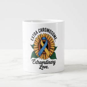 Caneca De Café Grande Girassol de Conscientização da Síndrome de Down