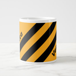Caneca De Café Grande Girassol Retro Buzz Três Listras com Nome