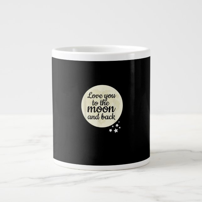 Caneca De Café Grande Girlfriend Boyfriend Love You To The Moon And Back (Frente)