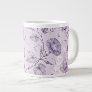 Caneca De Café Grande Glórias da Manhã Elegantes Florais Lavanda Empoeir