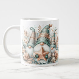 Caneca De Café Grande Gnoma Impressão de Aquarela de inverno, branca, Do