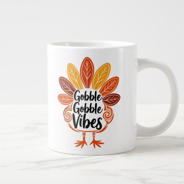 Caneca De Café Grande Gobble Vibes (Direita)