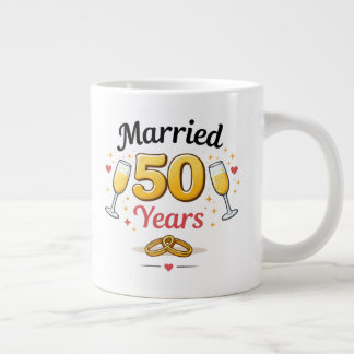 Caneca De Café Grande Golden Wedding Anniversary Coffee Mug Gift