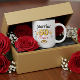 Caneca De Café Grande Golden Wedding Anniversary Coffee Mug Gift