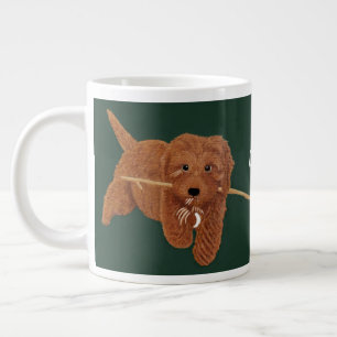 Caneca De Café Grande Goldie Doodle