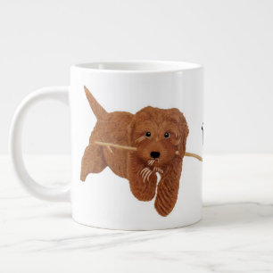 Caneca De Café Grande Goldie Golden Doodle