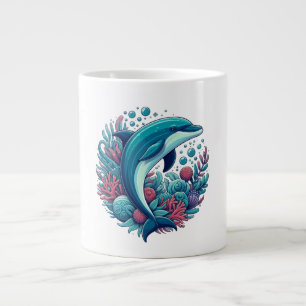Caneca De Café Grande Golfinho-costeiro/náutico