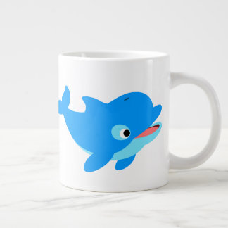 Caneca De Café Grande Golfinho de Cartoon Curioso