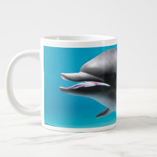 Caneca De Café Grande Golfinho Nadando Submerso em Mar Turquesa