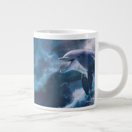 Caneca De Café Grande Golfinhos tocando apenas para a garganta