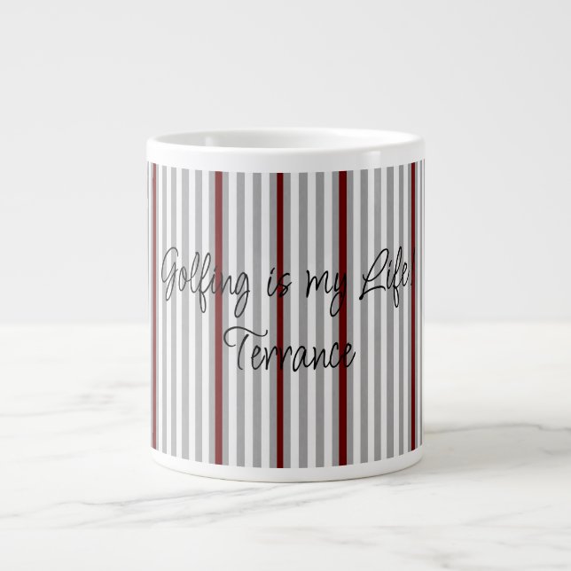 Caneca De Café Grande Golfistas, Golfe é minha vida! (Frente)