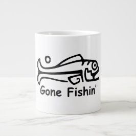 Caneca De Café Grande Gone Fishin