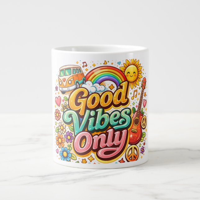 Caneca De Café Grande Good vibes mug (Frente)
