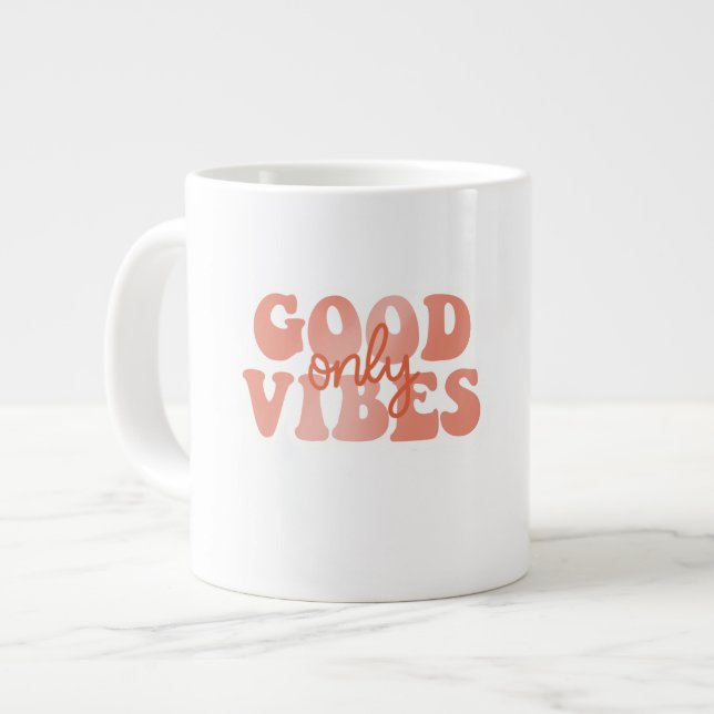 Caneca De Café Grande Good Vibes Only (Frente Esquerda)